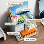 Marbrasse Desk Organizer with 3 Drawer, Desktop Organizer Storage - Image 2