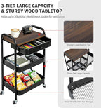 CAMOAT 3-Tier Rolling Storage Cart - Image 2