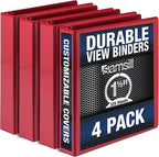 Samsill Durable 1.5 Inch Binder, Made in the USA, Round Ring Customizable Clear by Samsill
