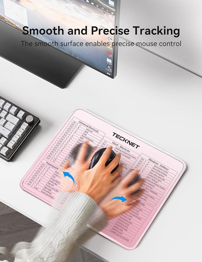 TECKNET Shortcut Mouse Pad for Excel Word PowerPoint Windows, Non-Slip - Image 2