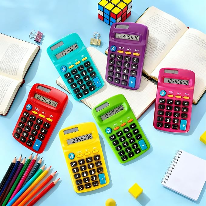 12 Pack Pocket Calculator Bulk: 8 Digit Hand Held Basic Calculator Small Solar - Image 6