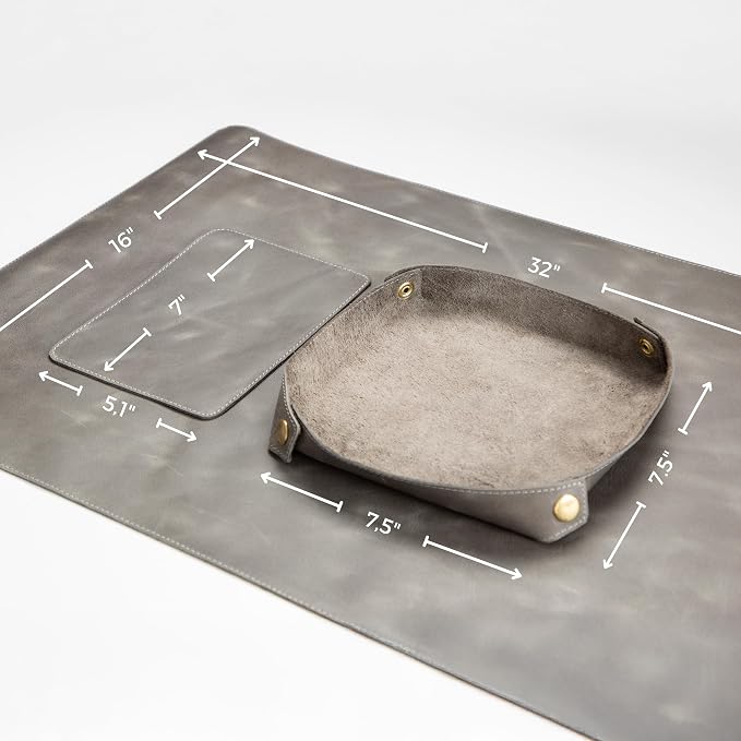 Node Leather - Genuine Leather Desk Mat, Desk Organizer & Cup Coaster - Leather - Image 6