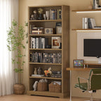 TVU 6-Tier Wooden Bookshelf, 77.2" Tall Farmhouse Style Open Bookcase, 31.5" W - Image 8