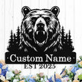 Custom Bear Metal Sign, Custom Bear Metal Wall Art Decor, Personalized Last by logo