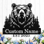 Custom Bear Metal Sign, Custom Bear Metal Wall Art Decor, Personalized Last by logo