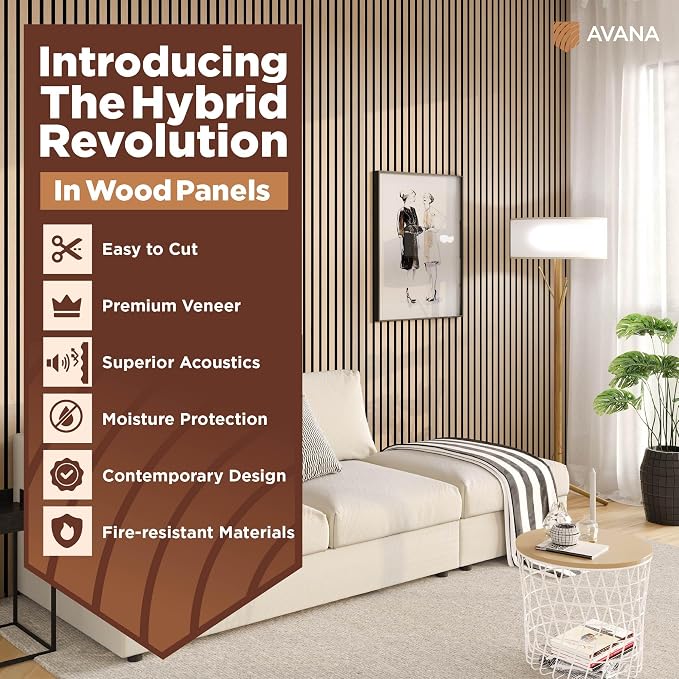 Avana Acoustic Wood Wall Panels – 47.2 X 12.6 White Oak Acoustic Panels 2 PCs – - Image 2