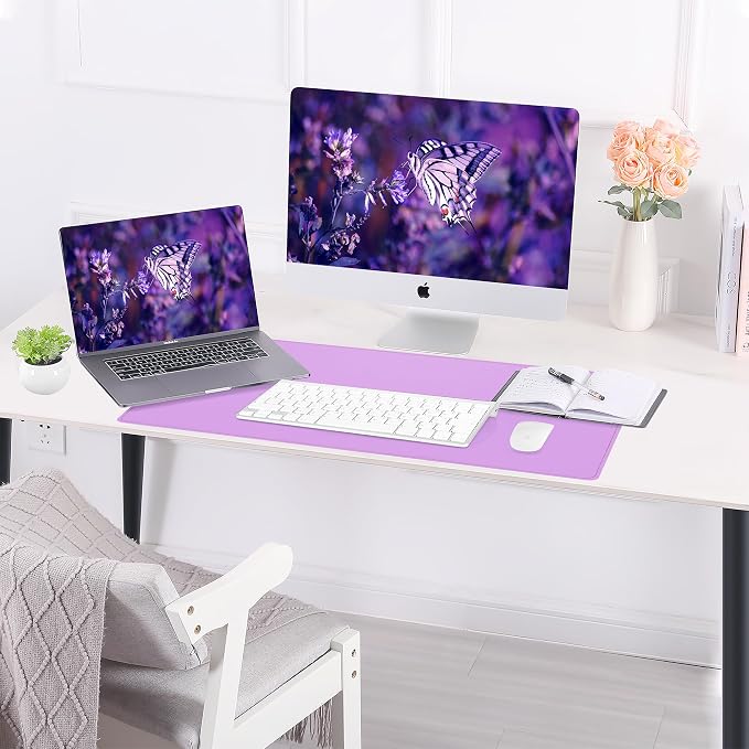 AFIING Dual-Sided Desk Pad, Natural Cork & PU Leather Large Mouse mats - Image 6