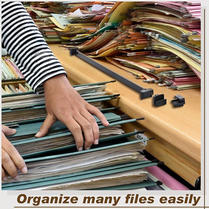 Epakh 4-Piece PVC Black Hanging File Folder Rails - Image 5