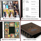 LETVPVOW Vintage Hardback 3 Ring Binder 2 Inch, Professional Leather Binders 2 - Image 4