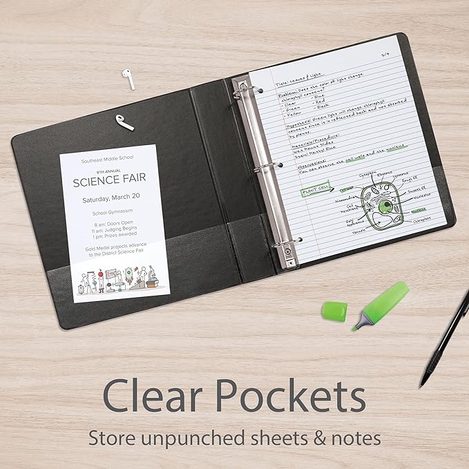 Oxford 3 Ring Binders, Binders for School and Office, 2 Inch ONE-Touch Easy - Image 4