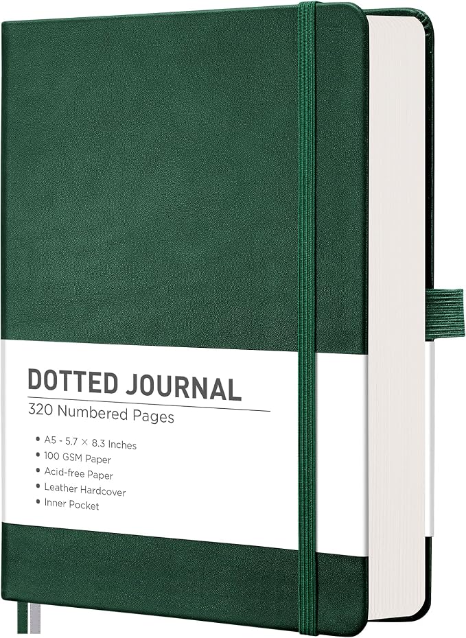 RETTACY Bullet Dotted Journal Notebook, 320 Numbered Pages, A5 Medium Size by RETTACY