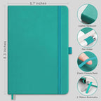 RETTACY Bullet Dotted Journal Notebook, 256 Pages, A5 Medium Size, Leather - Image 2