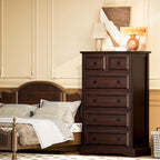 VVFLU Farmhouse 6 Drawer Dresser, Storage Dressers Organizer - Image 3