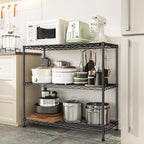3- Shelf Metal Shelving Unit 35.6Wx14Dx36H, Adjustable Storage Shelves Heavy - Image 2