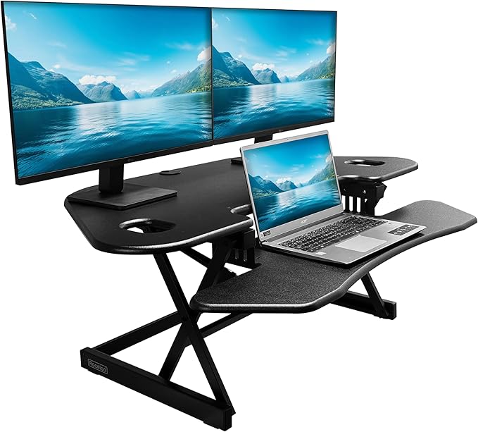 Rocelco 46" Height Adjustable Corner Standing Desk Converter - Image 5