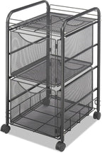 Safco Onyx Rolling Cart with 2 File Drawers, Fits Letter-Size Hanging Folders - Image 2