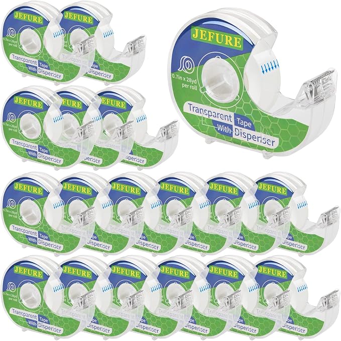JEFURE 18 Pcs Transparent Tape by JEFURE
