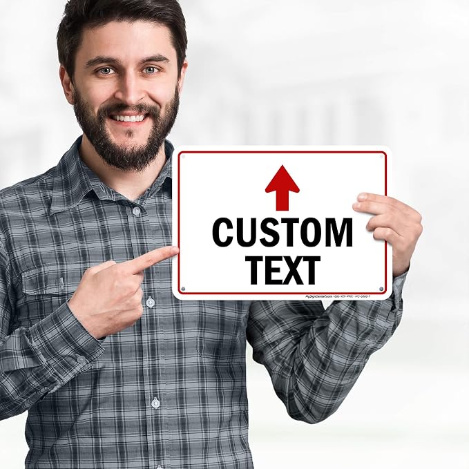 Custom Arrow, Custom Directional Sign, Up Arrow, 7x10 Inches, 55 mil thick HDPE - Image 2