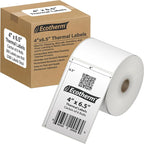 4" x 6.5" Thermal Labels | 6 Rolls | 2280 Labels | fits Zebra, Offnova Thermal by EcothermProducts