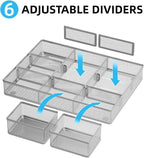 Marbrasse 3 Packs Desk Drawer Organizers, Metal Mesh Dividers - Image 2
