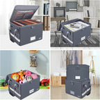 ENGPOW File Box with Lock, Fireproof Document Box with Zipper Lid, Collapsible - Image 2