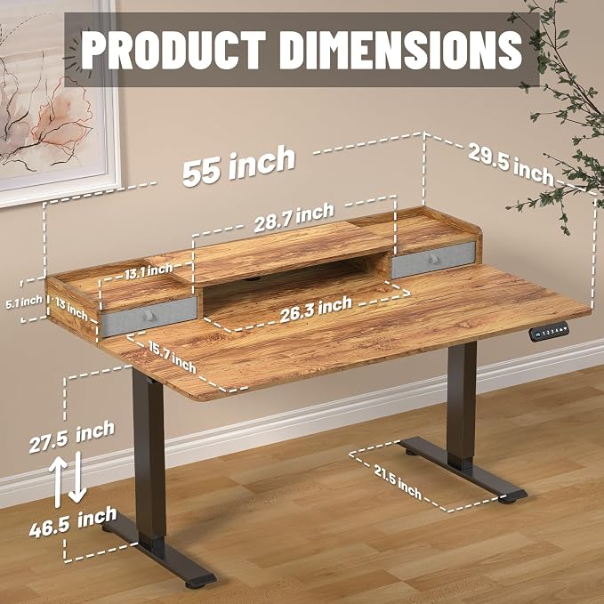 ExaDesk 55 x 30 Inch Electric Standing Desk - Image 3