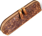 Gexmil Genuine Leather Pen Case, Full Grain Leather Pencil Holder, Hand-made by Gexmil