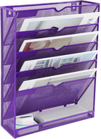 EASEPRES 6 Tier Mesh Hanging Wall File Organizer, Desk Vertical Mail Paper - Image 7
