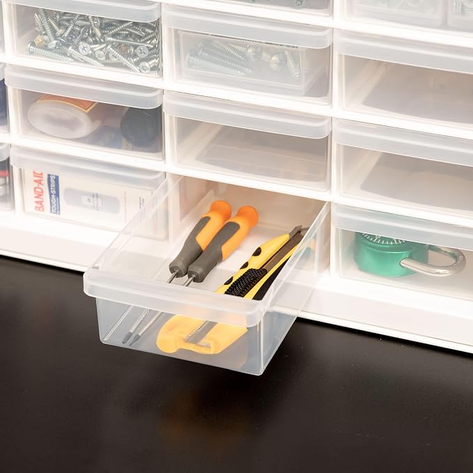 IRIS USA Plastic Drawer Storage Organizer, 24-Drawer Teacher Toolbox Bead Small - Image 5