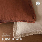 Foindtower Set of 2 Decorative Linen Fringe Throw Pillow Covers Boho Farmhouse - Image 4