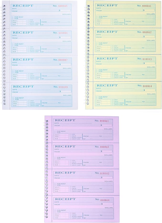 2Pcs, Money Rent Receipt Book, 7.9x11.22 Inches, Receipt Book - Image 4