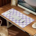 Ohocut Checkered Desk Mat, Large Cute Aesthetic Retro PU Leather Computer by Ohocut
