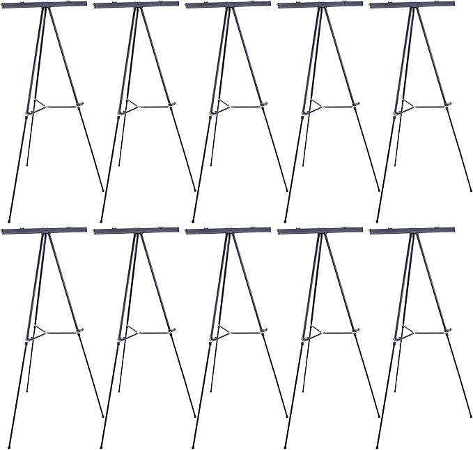 U.S. Art Supply 66" High Boardroom Black Aluminum Flip Chart Easel & by USArtSupply