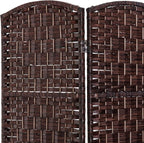 HOMCOM Room Divider, 3 Panel Folding Privacy Screen, 6FT Tall Portable Wicker - Image 8
