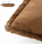 Foindtower Set of 2 Decorative Linen Fringe Throw Pillow Covers Boho Farmhouse - Image 3