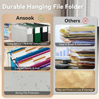 Ansook Plastic Legal Size Hanging File Folders, Heavy Duty 3" Expandable Legal - Image 5