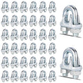 120PCS 5/16" M8 Zinc-Plated Wire Rope Clamps – Heavy Duty U-Bolt Cable Clips by High-PQ