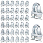 120PCS 5/16" M8 Zinc-Plated Wire Rope Clamps – Heavy Duty U-Bolt Cable Clips by High-PQ