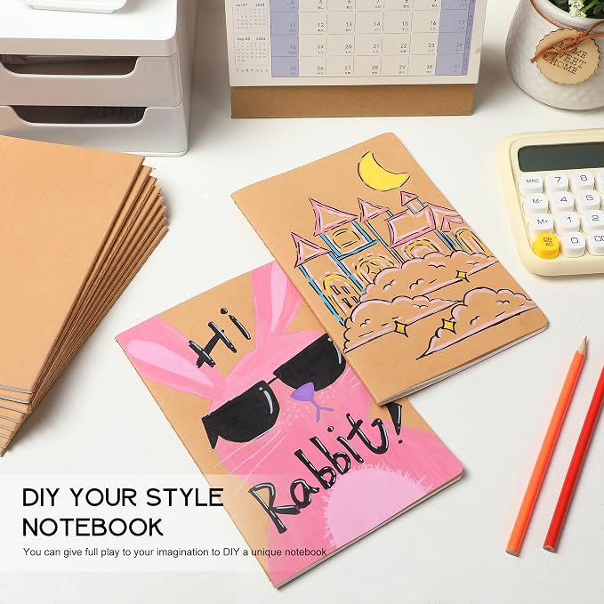 miikoul 12 Pack A5 Kraft Paper Notebook Lined Journal Bulk, 8.3 X 5.5 Inch - Image 4