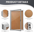 36"x24" Lockable Enclosed Bulletin Board, Outdoor Cork Weather-Resistant - Image 5