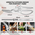 TIVOLI Poultry Shears Silver, Japanese Kitchen Shears Heavy Duty - Image 5