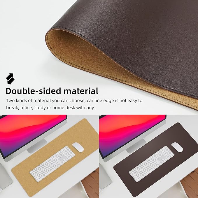 Leather Desk pad Protector, Large Desk mat - Image 2