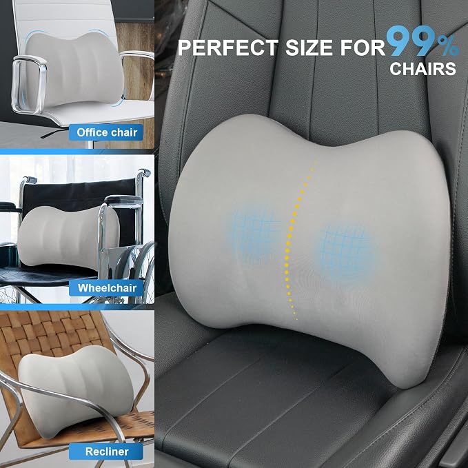 Lumbar Support Pillow for Car, Memory Foam Lumbar Pillow for Lower Back Pain - Image 8