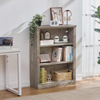RWYHG 43" Grey Tall Bookshelf Set of 3, 3-Tier Thick Wooden Book Shelf - Image 9