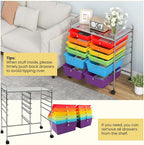 LDAILY 12 Drawer Rolling Storage Cart, Craft Cart Organizer on Wheels w/Metal - Image 5