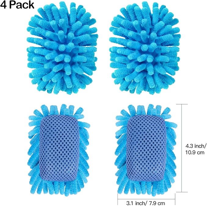 SITHON 4 Pieces Magnetic Microfiber Shag Whiteboard Eraser, Washable Microfiber - Image 2