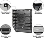 Wall File Organizer, 6 Tier Hanging File Folder Mail Organizer, Vertical Mesh - Image 5
