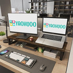 YAOHUOO Dual Monitor Stand Riser, 39Inch Large Monitor Stands - Image 3
