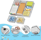 Marbrasse 3 Packs Desk Drawer Organizers, Metal Mesh Dividers - Image 4