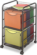Safco Onyx Rolling Cart with 2 File Drawers, Fits Letter-Size Hanging Folders by SafcoProducts